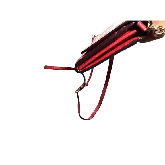 Michael Kors Jet Set Travel Women's Red Crossbody Bag Gold Accents - Picture 3 of 7